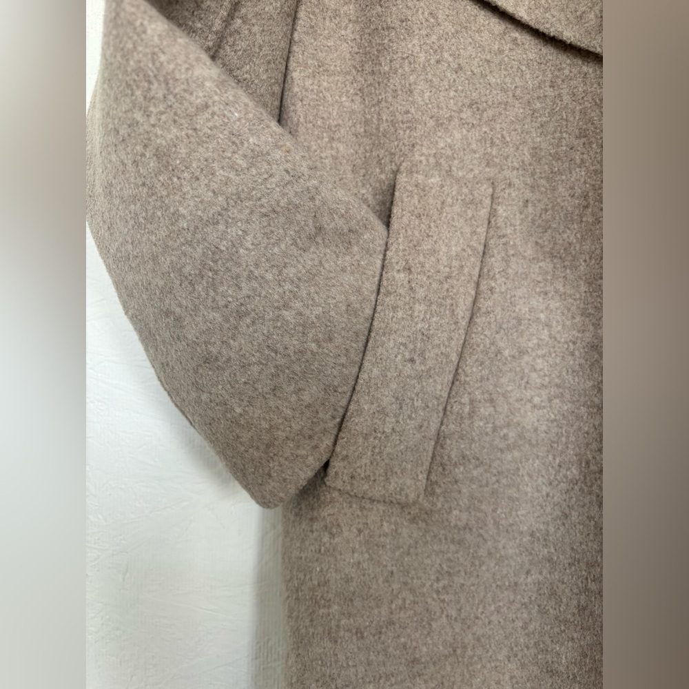 Zara Ecru Beige Wool Blend Open Draped Oversized Layering Cardigan Blanket Coat - Picture 10 of 15